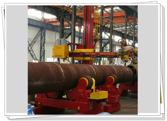 Rotator Pengelasan Pipa Kaki Jaket 40T Bepergian SAR Roller Bed Jacket Assembling Line