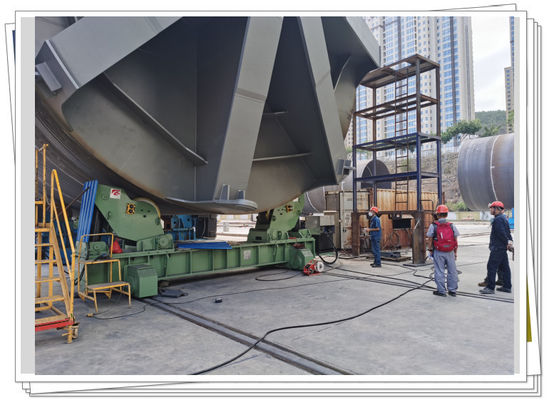 700t Fit Up Rotator Roller Bed 10m Stasiun Perakitan Bucket Hisap Lepas Pantai Jalur Las Otomatis