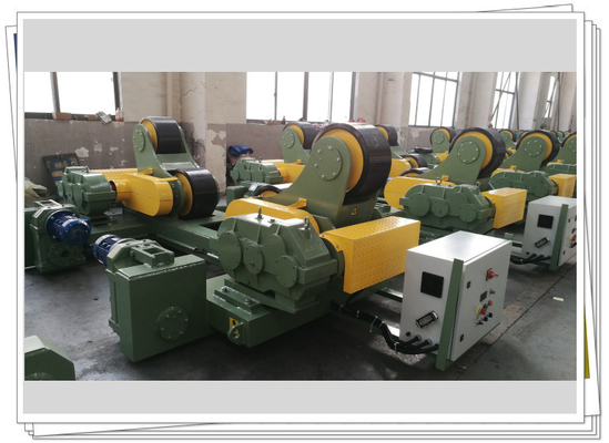 Electric Traversing Self Aligned Welding Roller Bed 100t Weld Rotator Rubber Wheel